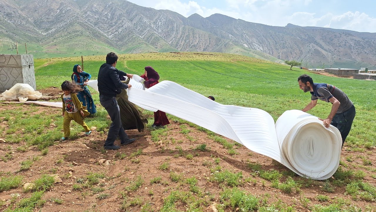 Building a village house with Iranian architecture.  Young workers plastered the house  #building